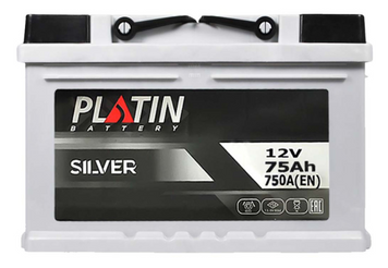Автомобільний акумулятор PLATIN Silver 75Ah 750A R+/L+ 757501 фото