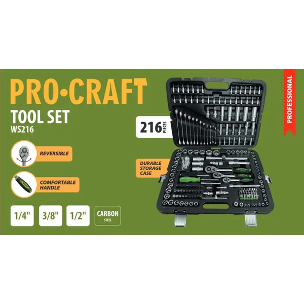 Набір інструментів професійний 216 шт. Procraft WS216 фото