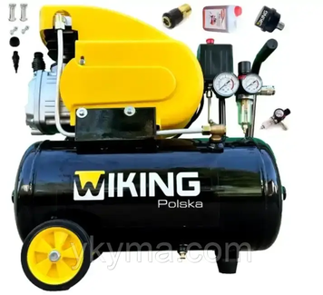 Компресор повітряний Wiking Polska 24 л ( 2.5 кВт / 8 атм / 230 л / хв / Гарантія 12м ) WK230 фото
