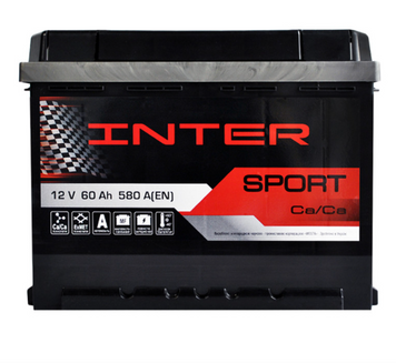 Автомобільний акумулятор INTER Sport 60Ah 580A 12V Euro (L2) R+/L+ 60580 фото