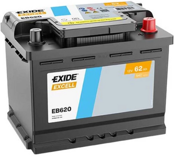 Автомобільний акумулятор Exide Excell EB620 62Ah 540A 12V Euro (L2) АзЕ L+/R+ 626201 фото