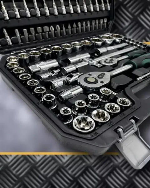 Универсальный набор SUPER-LOCK инструментов 108 предметов головки, биты, отвертка, трещотка, удлинитель SUPER-LOCK фото