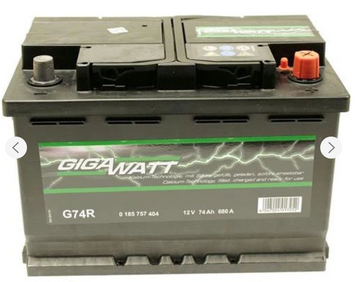 Автомобільний акумулятор Gigawatt 74Ah 680A Euro (-/+) 746804 фото